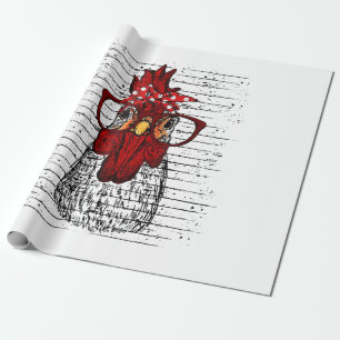 Kip met bandana hoofdband en bril schattig cadeaupapier