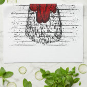 Kip met bandana hoofdband en bril schattig theedoek (Gevouwen)