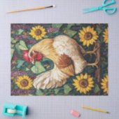 Kip met bloemen olieverfschilderij tissuepapier (Craft)