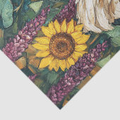 Kip met bloemen olieverfschilderij tissuepapier (Detail)