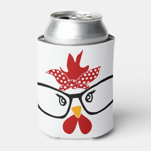 Kip met bril Face Blikjeskoeler (Blikje Voorkant)