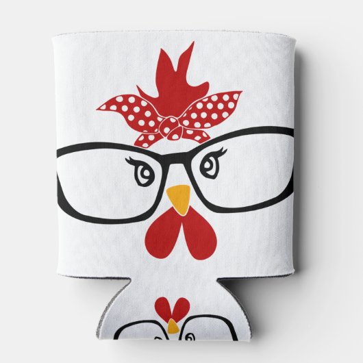 Kip met bril Face Blikjeskoeler (Achterkant)