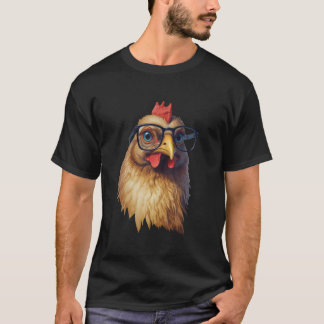 Kip Met Bril Schattige Pluimvee Liefhebber Attitud T-shirt