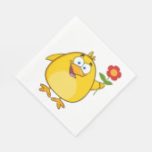 Kip met een bloem papier servetten (Hoek)