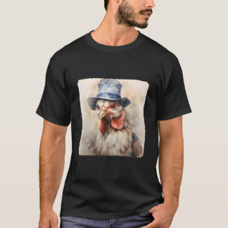 Kip Met Een Boerderij Kip Die Een Vogel Draagt T-shirt