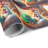 Kip Met Een Groen Ei Cadeaupapier (Rol Hoek)