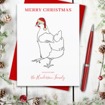 Kip met een kerstmuts gepersonaliseerd