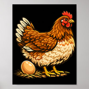 Kip Met Ei Design Kippenhouder Hen Boerderij Gi Poster