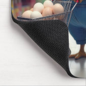 Kip met eieren in een winkelwagen muismat (Hoek)