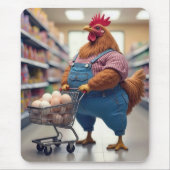 Kip met eieren in een winkelwagen muismat (Voorkant)