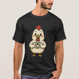 Kip met hart Grappig kip-motief met hart T-shirt