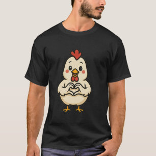 Kip met hart Grappige kip motief met hart T-shirt