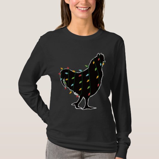 Kip met kerstlampjes Ch T-shirt (Voorkant)