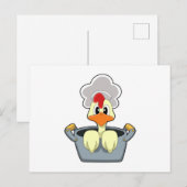 Kip met Kookpot Briefkaart (Voorkant / Achterkant)