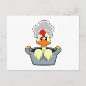 Kip met kookpot briefkaart (Voorkant)