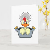 Kip met kookpot kaart (Gele Bloem)