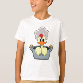 Kip met kookpot t-shirt (Voorkant)