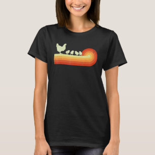 Kip Met Kuikens Retro Vintage 60s 70s Zonsondergan T-shirt