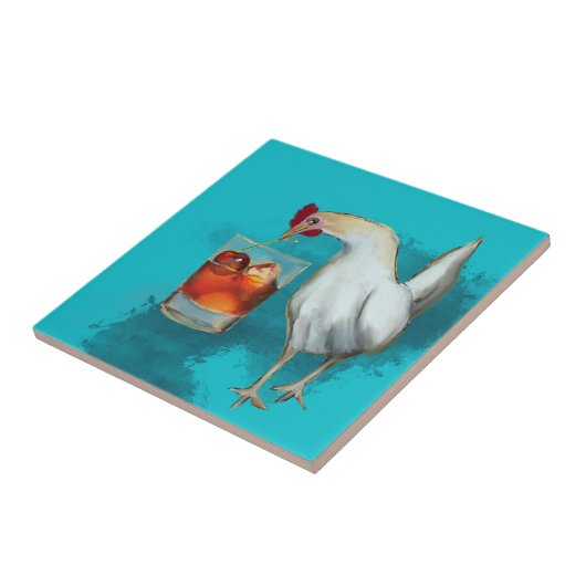 Kip met Manhattan Tegeltje (Zijkant)