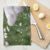 kip met mazen theedoek (Quarter Fold)