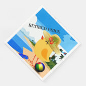 Kip met pensioen, kleurrijk ontwerp servetten (Hoek)