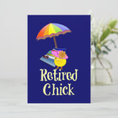 Kip met pensioen - Witte tekst op donkere achtergr Kaart (Staand voorkant)