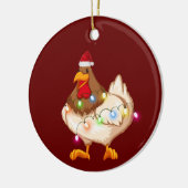 Kip met Pet licht kerstmis Keramisch Ornament (Links)