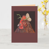 kip met pindakaas voor pet kaart (Gele Bloem)