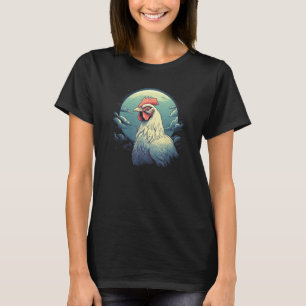 Kip met volle maan kip t-shirt