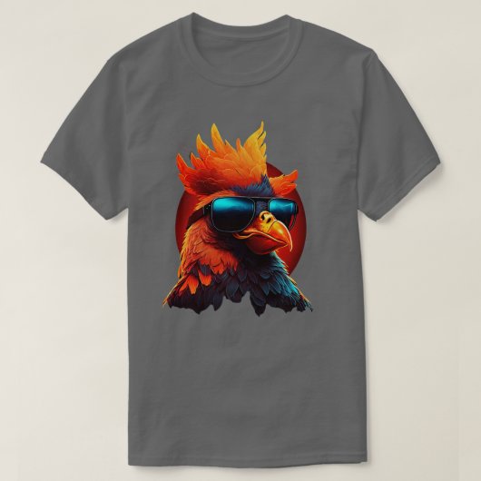 Kip met zonnebril 3 t-shirt (Design voorkant)