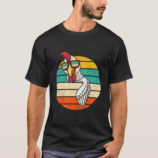 Kip Met Zonnebril Boer Pluimvee T-shirt (Voorkant)
