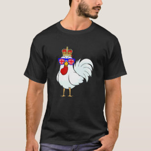 Kip met zonnebril en kroon Engeland VK Vlag T-shirt