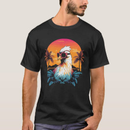 Kip met zonnebril op het strand t-shirt
