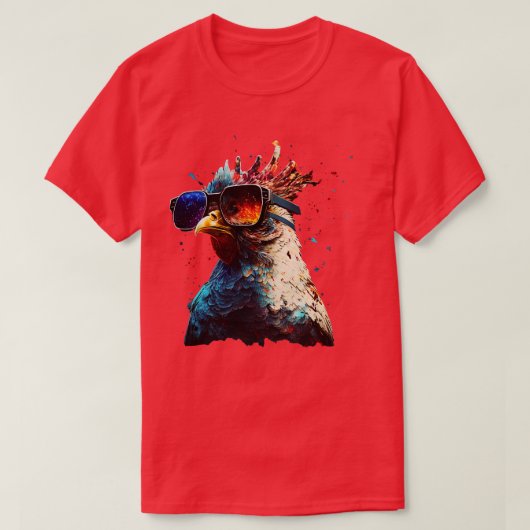 Kip met zonnebril t-shirt (Design voorkant)