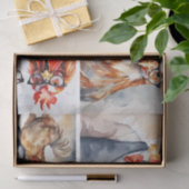 Kip: Modieuze Vogel in collage Decoupage Tissuepapier (Geschenk)