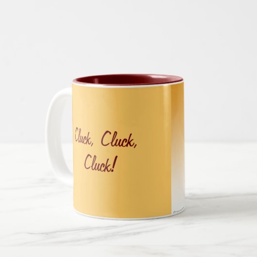 Kip Mok, Cluck, Cluck, Cluck. Tweekleurige Koffiemok (Voorkant links)