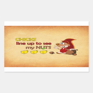 Kip naar boven om mijn noten te zien rechthoekige sticker