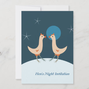 Kip Nacht Feest Grappige Kip Maan Kaart