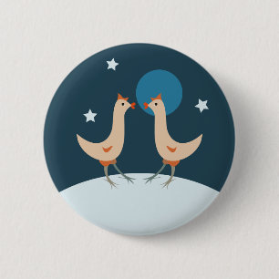 Kip Nacht Feest Grappige Kip Maan Ronde Button 5,7 Cm
