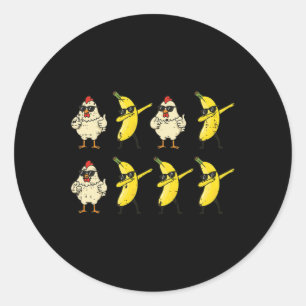 Kip Nana Dans Dab Grappige Dans Meme Kinderen Mann Ronde Sticker