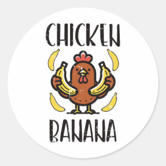 Kip Nana Schattig Lied Dans Fruit Kinderen Jeugd M Ronde Sticker