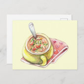 Kip Noedel Soep Briefkaart (Voorkant / Achterkant)