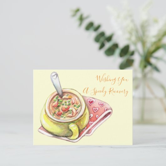 Kip Noedel Soep Briefkaart (Staand voorkant)