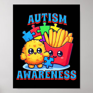 Kip nugget en friet Autisme Awareness Poster