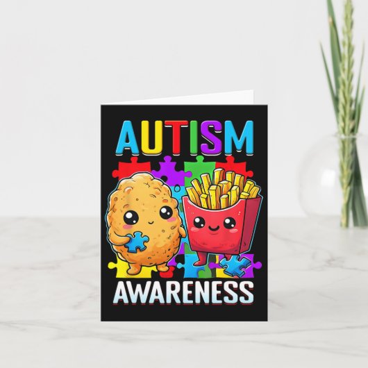 Kip Nugget en friet Autisme Bewustzijn van Kaart (Voorkant)