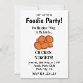 Kip Nugget Fast Food Foodie Party Kaart (Voorkant)