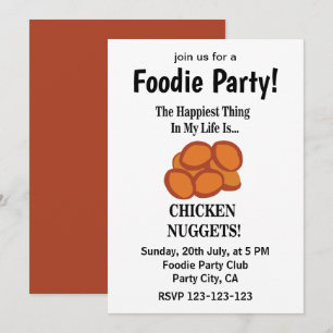 Kip Nugget Fast Food Foodie Party Kaart