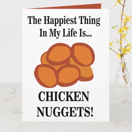 Kip Nugget Fast Food Grappige Kip Nugget Kaart (Gele Bloem)