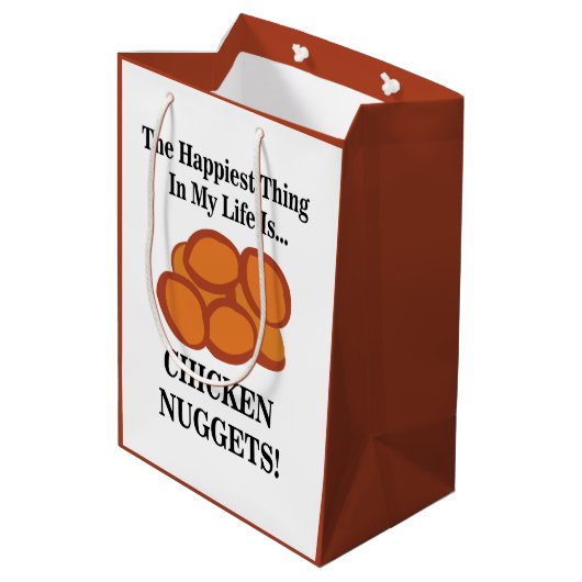 Kip Nugget Fast Food Grappige Kip Nugget Medium Cadeauzakje (Achterkant Gekanteld)