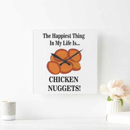 Kip Nugget Fast Food Grappige Kip Nugget Vierkante Klok (Huis)